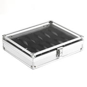 Aluminium Square Jewelry 12 Grid Slots Watches Display Storage Box Case
