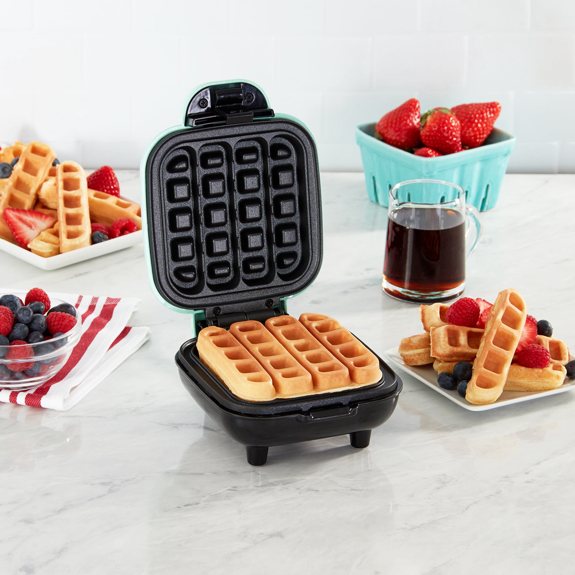 Dash Nonstick Aqua Waffle Stick Maker – Easy, Dippable Waffle Sticks for Fun Breakfasts & Snacks