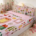 thumbnail image 2 of Manfei Bauble Holiday Queen Comforter Set with Fitted Sheet and 2 Pillowcases, Turquoise White, 2 of 7