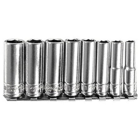 

8 Piece 1/4 Inch Drive 6 Point Metric Deep Socket Set