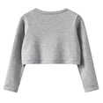 thumbnail image 6 of Mooqilaa Girls Knitted Cardigans, Cropped Lightweight Long Sleeve Open Front Kids Cardigan Sweaters Gray Size 5-6 T, 6 of 6