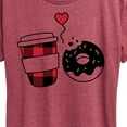 thumbnail image 3 of Instant Message - Coffee And Donut - Women's Short Sleeve Graphic T-Shirt, 3 of 6
