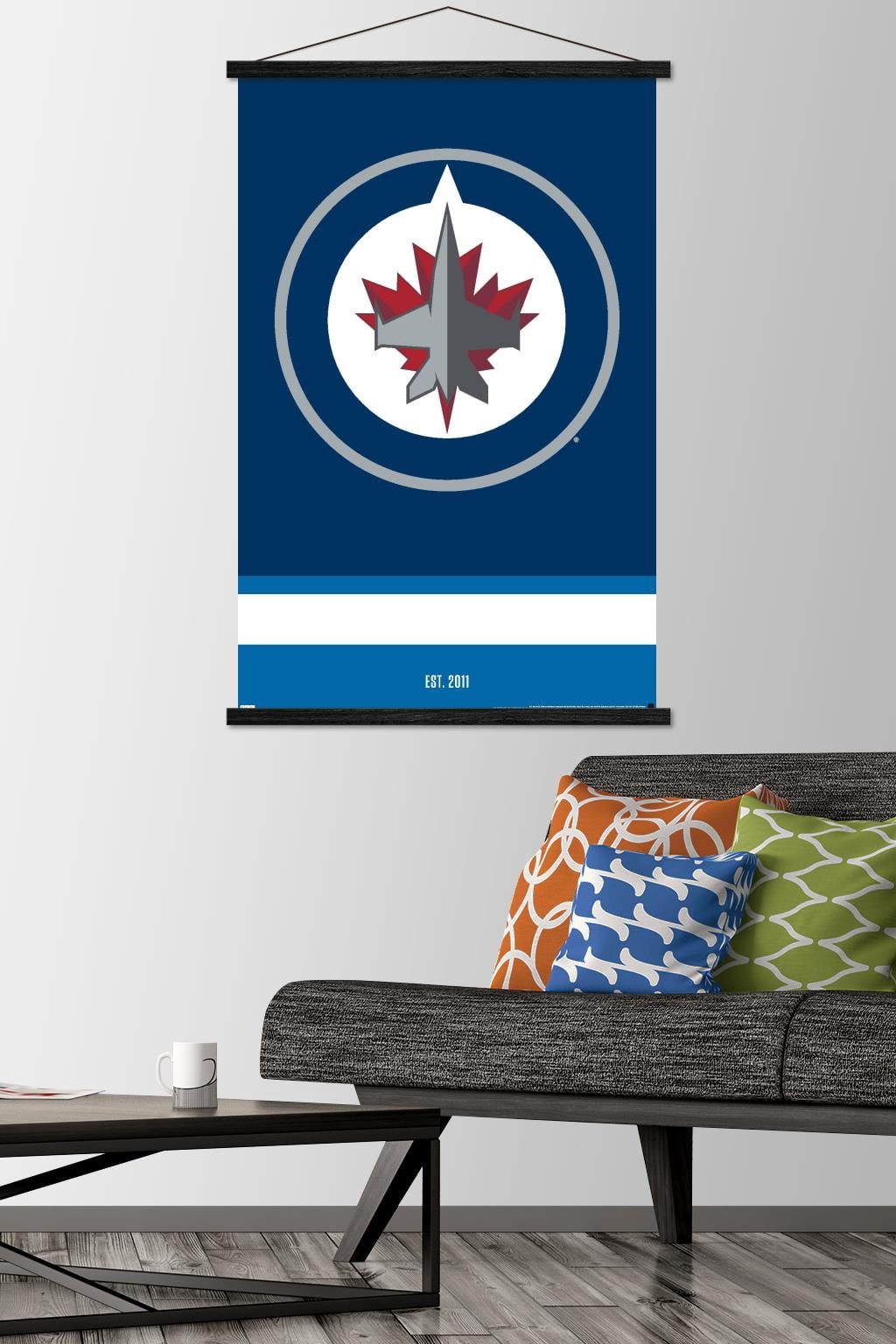 NHL Winnipeg Jets - Logo 21 Wall Poster with Wooden Magnetic Frame, 22.375" x 34"