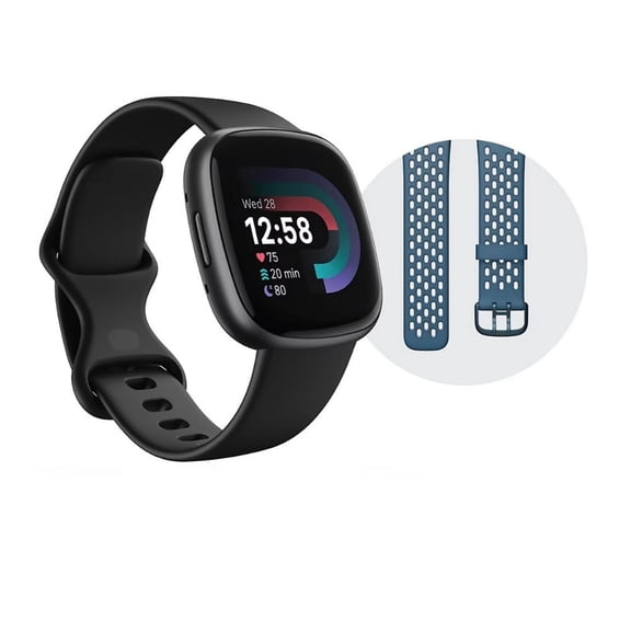 Pre-Owned Fitbit Versa 4 Fitness Smartwatch, 6+ Days Battery Life, 1 Each - Black/Graphite