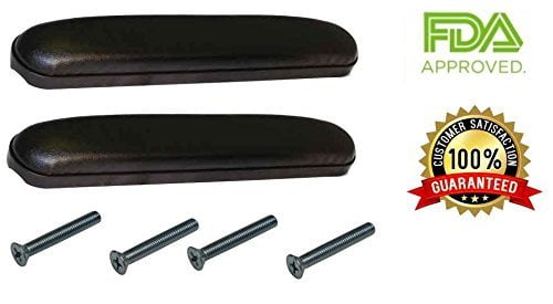 Healthline Padded Armrests For Wheelchair, Universal Arm Pads Replacement Black, 14’ Full Length (2)