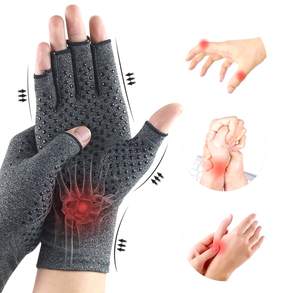 Pair Anti Finger Hand Arthritis Brace Support Gloves Compression Cure PainRelief 