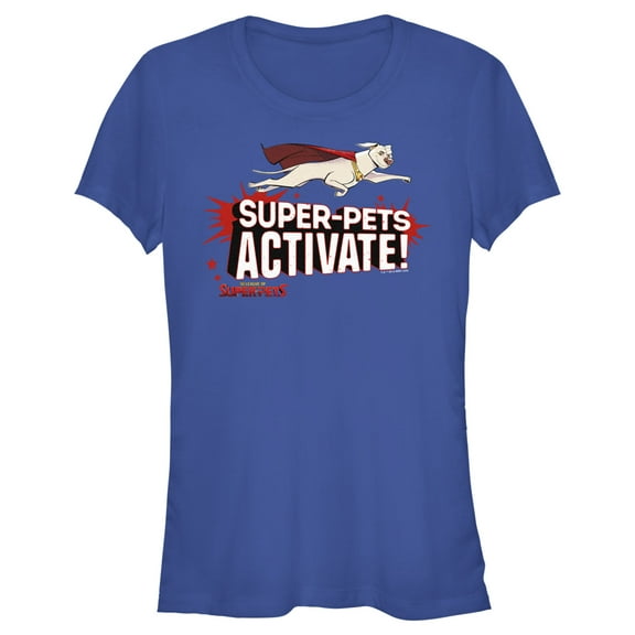 Junior's DC League of Super-Pets Krypto Super-Pets Activate  Graphic Tee Royal Blue Small