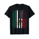 thumbnail image 1 of Estilo veraniego: camiseta negra de cuello redondo para hombre con estampado de la bandera mexicoamericana., 1 of 6