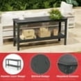 thumbnail image 2 of Costaelm Paradise 55" Outdoor Patio HDPE Adirondack 2-Tier Shelf Console Table, Weathered Wood, 2 of 14