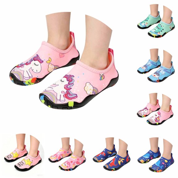 Gyujnb Cartoon Pull on Water Shoes Elastic Composition Flat Sole Lightweight Outdoor Footwear (Little Girls, Big Girls),34