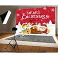 thumbnail image 5 of 4 x 4 ft Merry Christmas Backdrop Decorations, Winter Santa Claus Snowflake Reindeer Banner Indoor for Xmas Holiday Party Photo, Decoration Supplies for Home School Office Photo Booth Portrait Props, 5 of 5