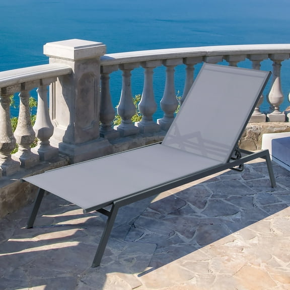 Gymax Patio 6-Position Adjustable Lounge Chair Outdoor Reclining Chair Poolside