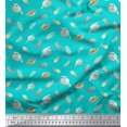 thumbnail image 1 of Soimoi Green Poly Georgette Fabric Bird & Feather Print Fabric by the Yard 52 Inch Wide, 1 of 5