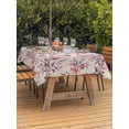 thumbnail image 4 of 60x84 Inch Outdoor Tablecloth with Umbrella Hole Zipper Rectangle Red Spring Floral Rectangular Tablecloths Outside Waterproof Watercolor Flower Farmhouse Vintage Patio Table Cover for Picnic Party, 4 of 8