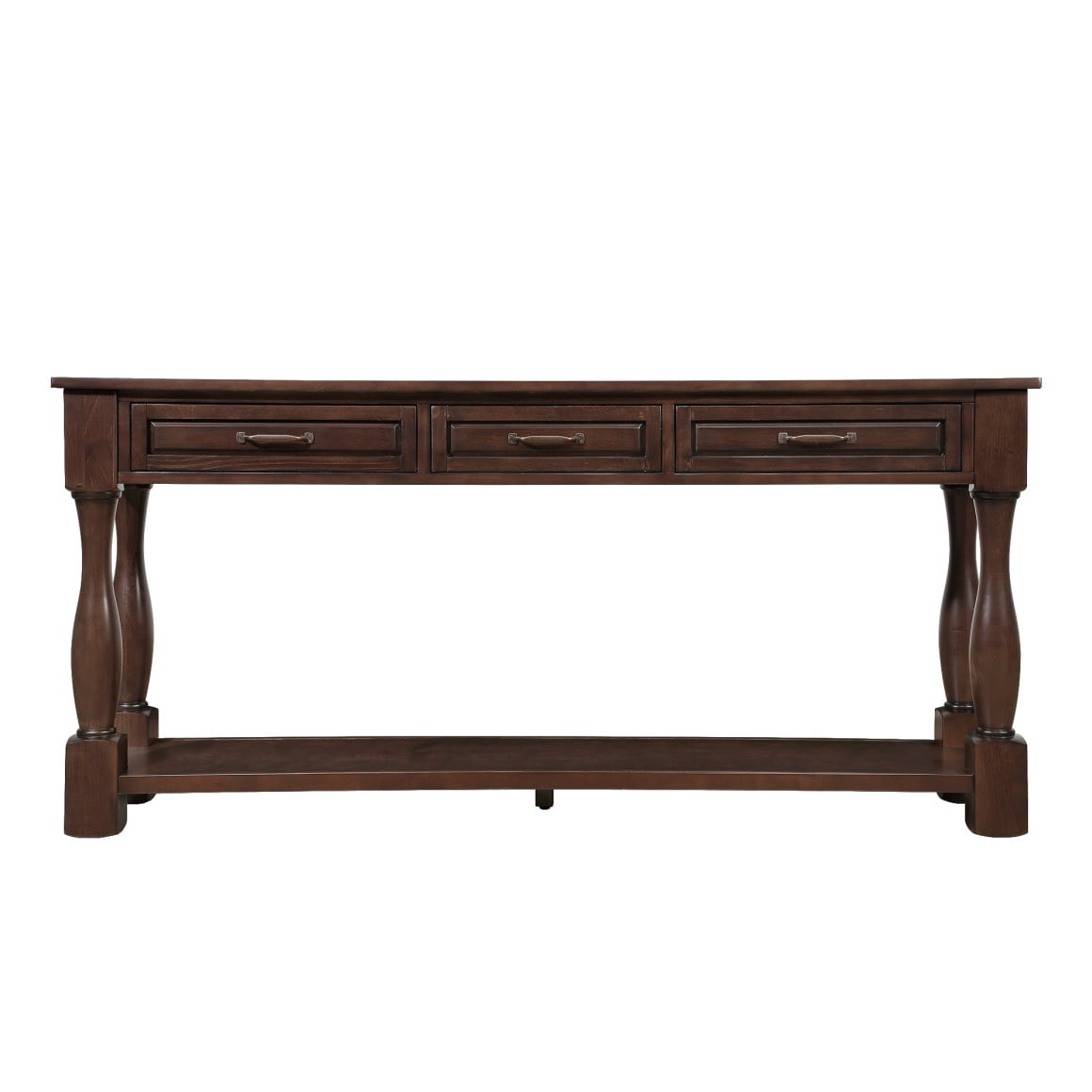 63inch Wood Console Table,Console Table with 3 Drawers and 1 Bottom Shelf for Entryway Hallway Extra-Thick Sofa Table,Espresso