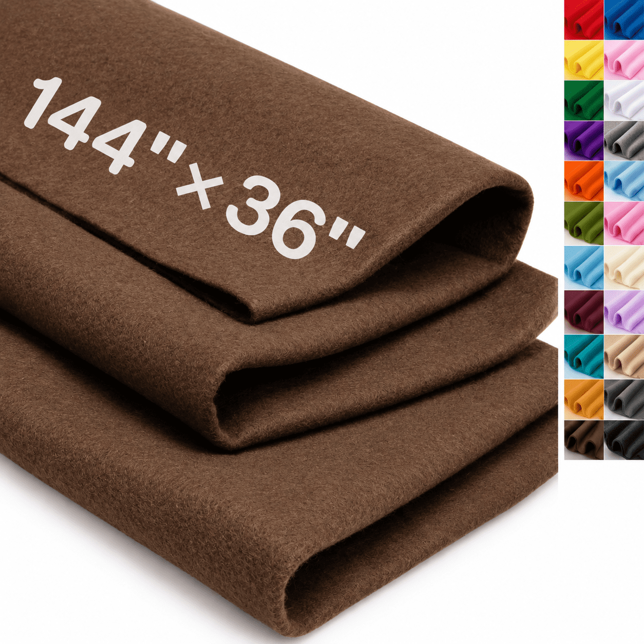 Chocolate Brown Large Felt Fabric 144 X 36 (4 Square Yards) 1.4 mm Thick Soft Felt Fabric Sheet for Crafts Chocolate Brown Soft Nonwoven Fabric Fit for Decoration Sewing DIY Crafts