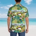 thumbnail image 4 of Gukieu Garden Farm Print Men's Short-sleeved Shirts, Button-down Lapel Hawaiian Shirts, T-shirts, Beach Vacation Summer Casual Wear,XX-Large, 4 of 7