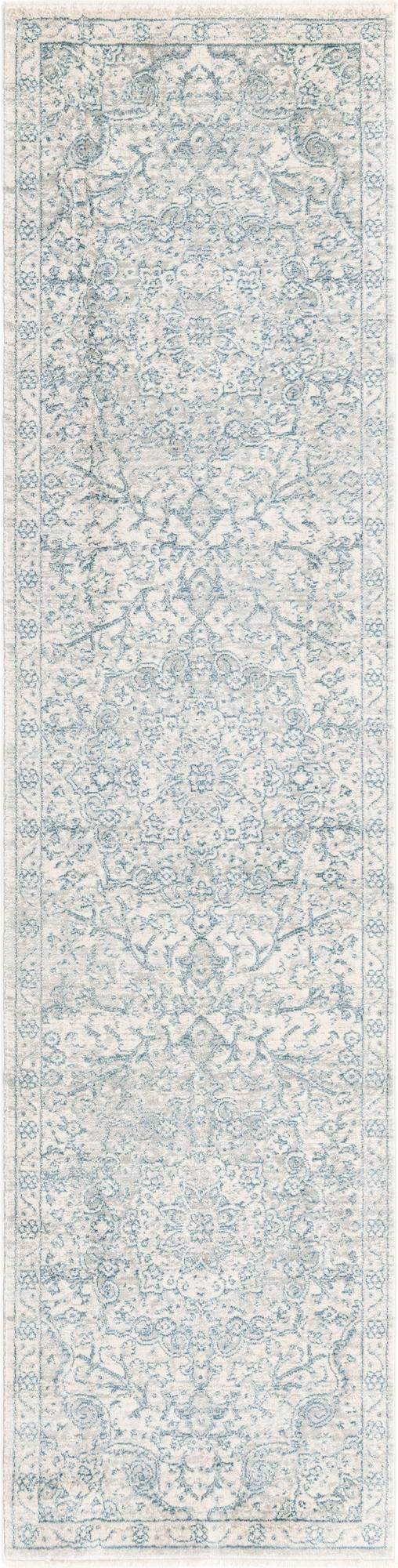 Rugs.com Newport Collection Rug – 2' x 8' Runner Gray Medium Rug Perfect For Hallways, Entryways