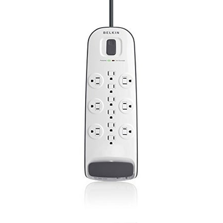 Belkin 12-Outlet Advanced Power Strip Surge Protector with 8-Foot Power Cord and Telephone / Coaxial Protection, 4000 Joules (BV112230-08)