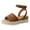 Brown, variant on Espadrilles for Women Open Toe Ankle Strap Platform Sandals Comfortable Low Wedge Arch Support Casual Summer Beach Shoes White Size 9