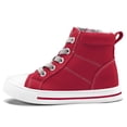 thumbnail image 5 of Kushyshoo Kids Canvas Sneakers Red High-Top Children Walking Shoes 2M, 5 of 5