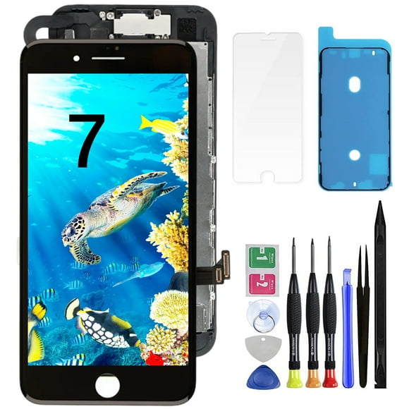 Screen Replacement for iPhone 7  -  Lcd Replacement Kit & Digitizer Display Full Aassembly for iPhone 7 4.7 Inch Model A1660 A1778 A1779 with Repair Tools