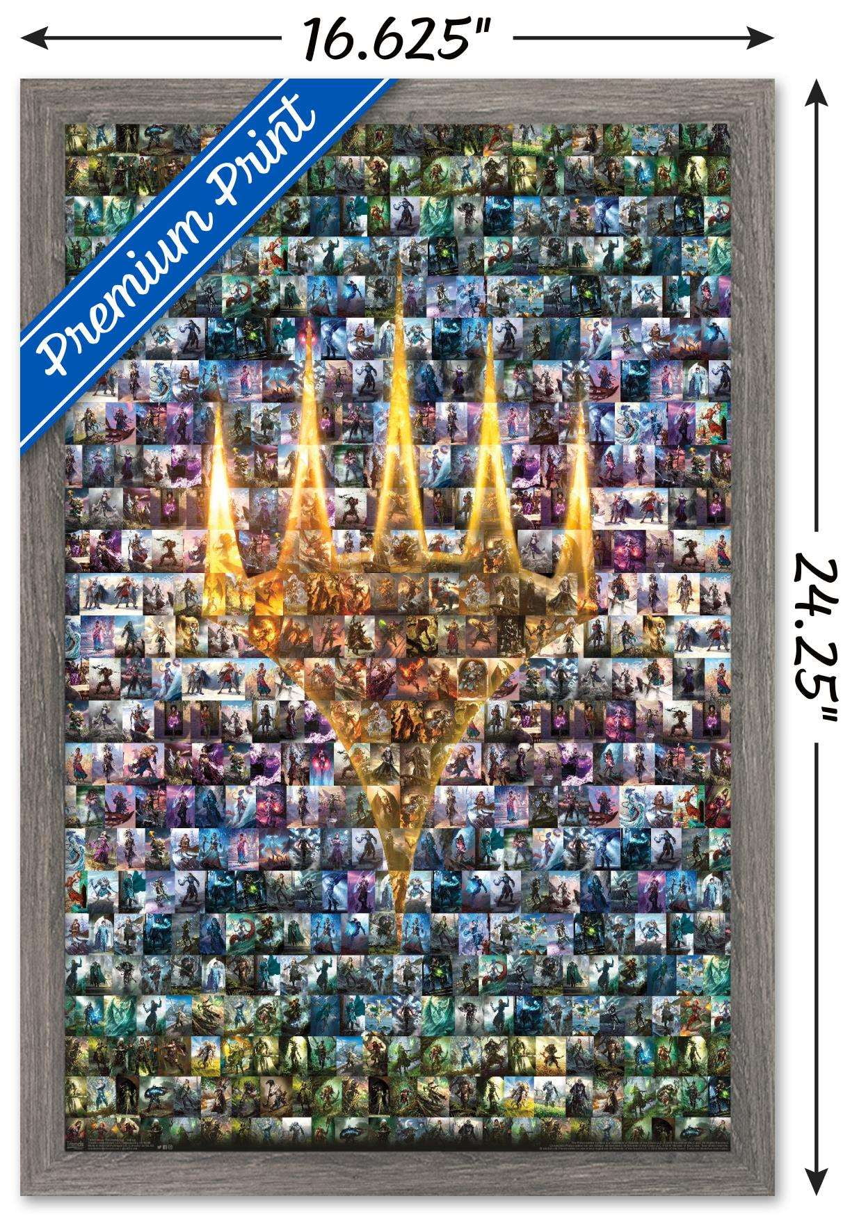 Magic: The Gathering - Collage Wall Poster, 14.725" x 22.375", Framed