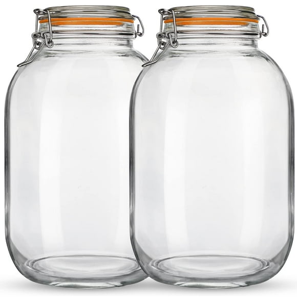 Frascos de Vidrio Qianfenie 3.8 Litros con Tapas Herméticas 2 Paquetes