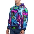thumbnail image 3 of Cauagu Neon Free Play for Men's Pullover Hooded Sweatshirt Athletic Casual Hoodie Aautumn Hoodie Sweatshirt for Men Pullover Casual Hooded Sweatshirt-Small, 3 of 7
