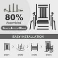 thumbnail image 2 of Oversized Outdoor Rocking Chair, All Weather Resistant Patio Porch Rocker, Heavy Duty Adult-Wide Chair for Backyard, 2 of 8