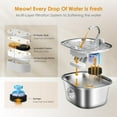 thumbnail image 2 of Behome 108oz/3.2L Cat Water Fountain Stainless Steel, Automatic Pet Fountain with Replacement Filters & Water Level Window, for Cats, Dogs, Multiple Pets (Gray), 2 of 9