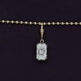 thumbnail image 4 of AFFY Solitaire Pendant Necklace for Women 3.00 Carat Cushion Cut Lab Grown Diamond Two Tone Bead Ball Chain Necklace in 14K Yellow Gold Plated Vermeil Jewelry Gift for Her 18", 4 of 6