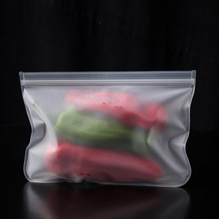 Multipurpose Reusable Silicone Food Storage Bags 1 Litre Airtight, Ziplock,  Heat And Cold Resistant