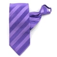 thumbnail image 2 of Jacob Alexander Men's Stripe Tonal Pre-Tied Zipper Neck Tie - Purple, 2 of 4