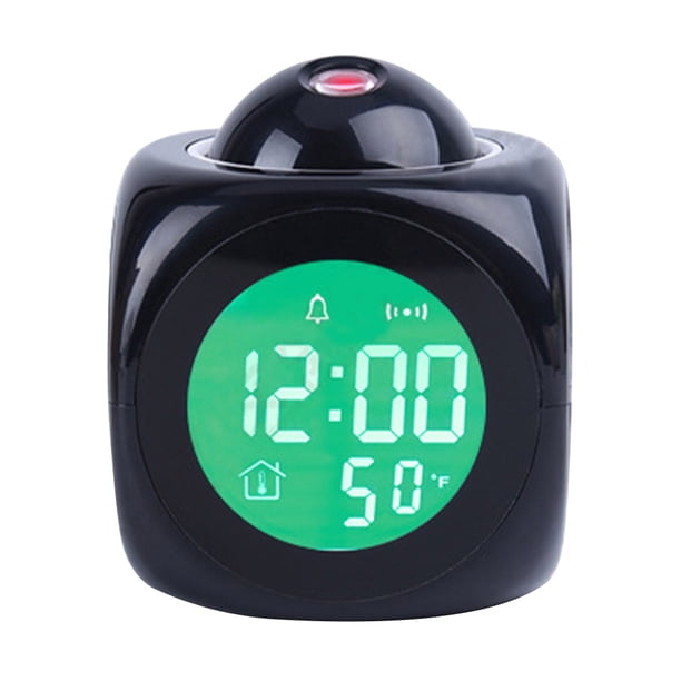 Reloj Proyección Creativo Reloj Despertador Electrónico LED para Del (negro)