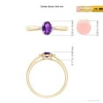 thumbnail image 4 of ANGARA Natural Tapered Shank Amethyst Solitaire Ring with Diamond Accents in 14K Yellow Gold for Women (Size-6x4mm) | February Birthstone, Anniversary, Jewelry Gift for Women | Natural Amethyst Ring, 4 of 9