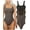 Black Darkbrown Tea Leaf, variant on Women's 3 Piece Bodysuits Sexy Ribbed Square Neck Sleeveless Tank Tops Bodysuits