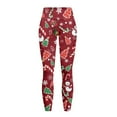 thumbnail image 5 of Renewold Snowman Reindeer Candy Tree Red Yoga Leggings for Women with Pockets Trendy Running Yoga Pants High Waisted Tummy Control Graphic Pants Tights for Cycling Yoga Sports, M, 5 of 8