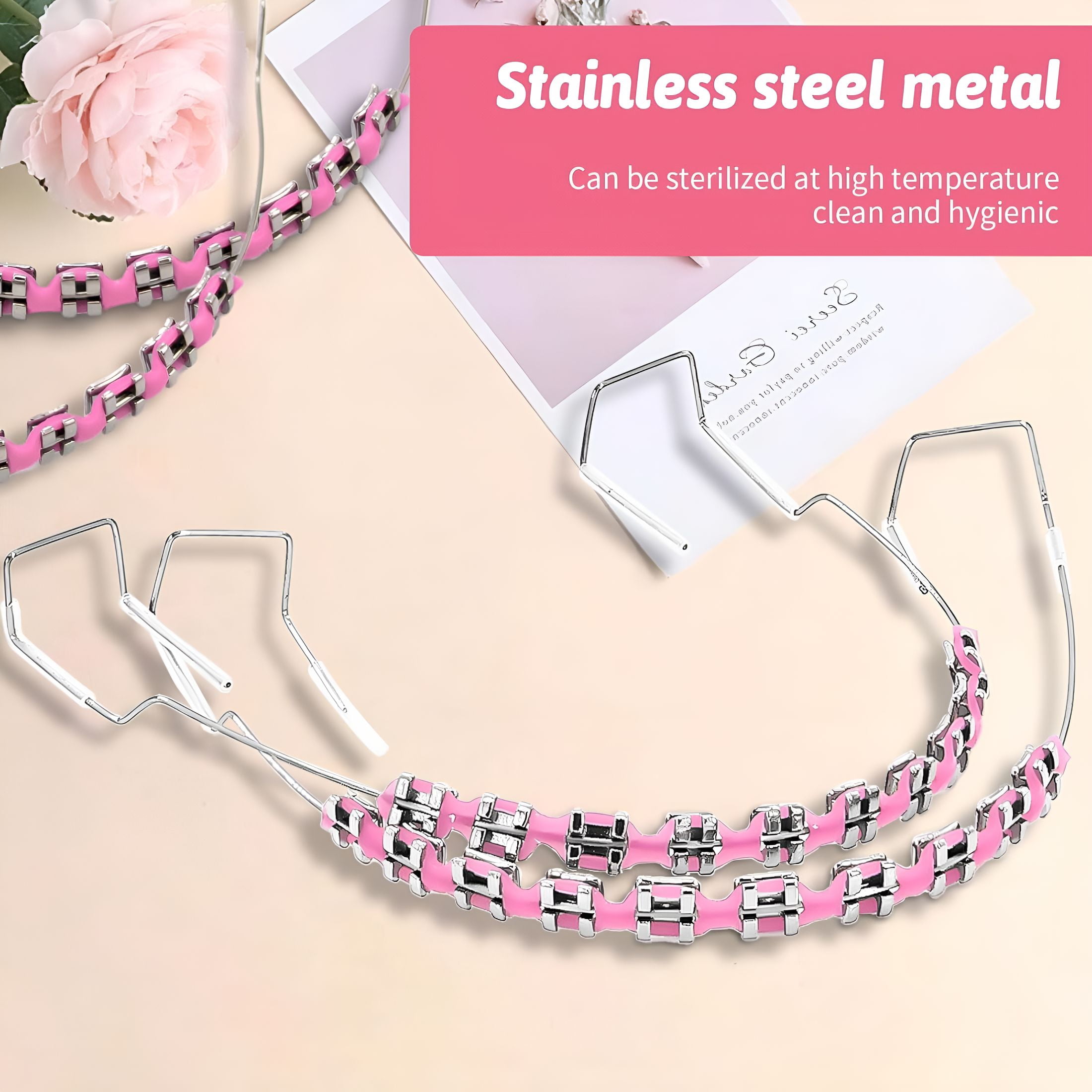 XIRQI Fake Braces,Brackets for Teeth Kit 2 Pack,Braces Kit with