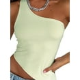 thumbnail image 3 of Women Sexy One Shoulder Crop Top Sleeveless Backless Slim Fit Tank Top Summer Going Out Cami Top Shirt, 3 of 6