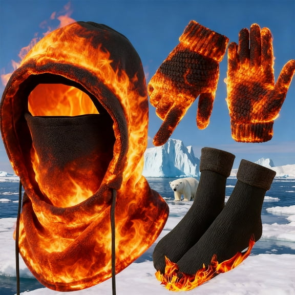 YOTQUSKI Hat Gloves and Socks Set, Warm Gloves, Suit for Running, Cycling, Biking, Hiking