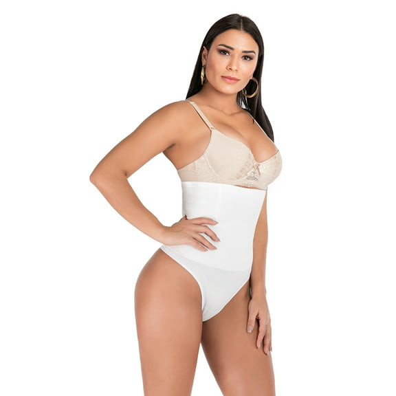 Women's High-Waist Seamless Body Shaper Briefs Firm Control Tummy Thong Shapewear Panties Girdle Underwear(White)
