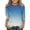 #A01-Blue, variant on Abcomgle Girls Tshirts 8-10 Years Old Crewneck Gradient Toddler T-Shirt 3/4 Sleeve Tshirt Summer Cute Cotton Tops