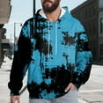 thumbnail image 2 of Pullover Sweatshirt Plain Hoodies Men's Novelty Color Block Pullover Fleece Hoodie Long Sleeve Casual Sweatshirt with Pocket, 2 of 7