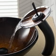 thumbnail image 3 of KRAUS Copper Brown Glass Bathroom Vessel Sink and Waterfall Faucet Combo Set with Matching Disk and Pop-Up Drain, Oil Rubbed Bronze Finish, 3 of 8