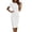 White, variant on Casual Pleated Round Neck Short Sleeve Waist Midi Dress for Everyday Wear - Versatile Solid Color Womens Casual Dress, Pink, XXL
