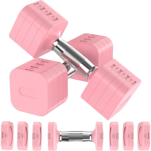 Adjustable Dumbbells Set of 2, Adjustable Weight Dumbbells with 4 Levels 4.4lb, 6.6lb, 8.8lb, 11lb, Hand Weights Sets for Women/Men Home Gym Full Body Workout
