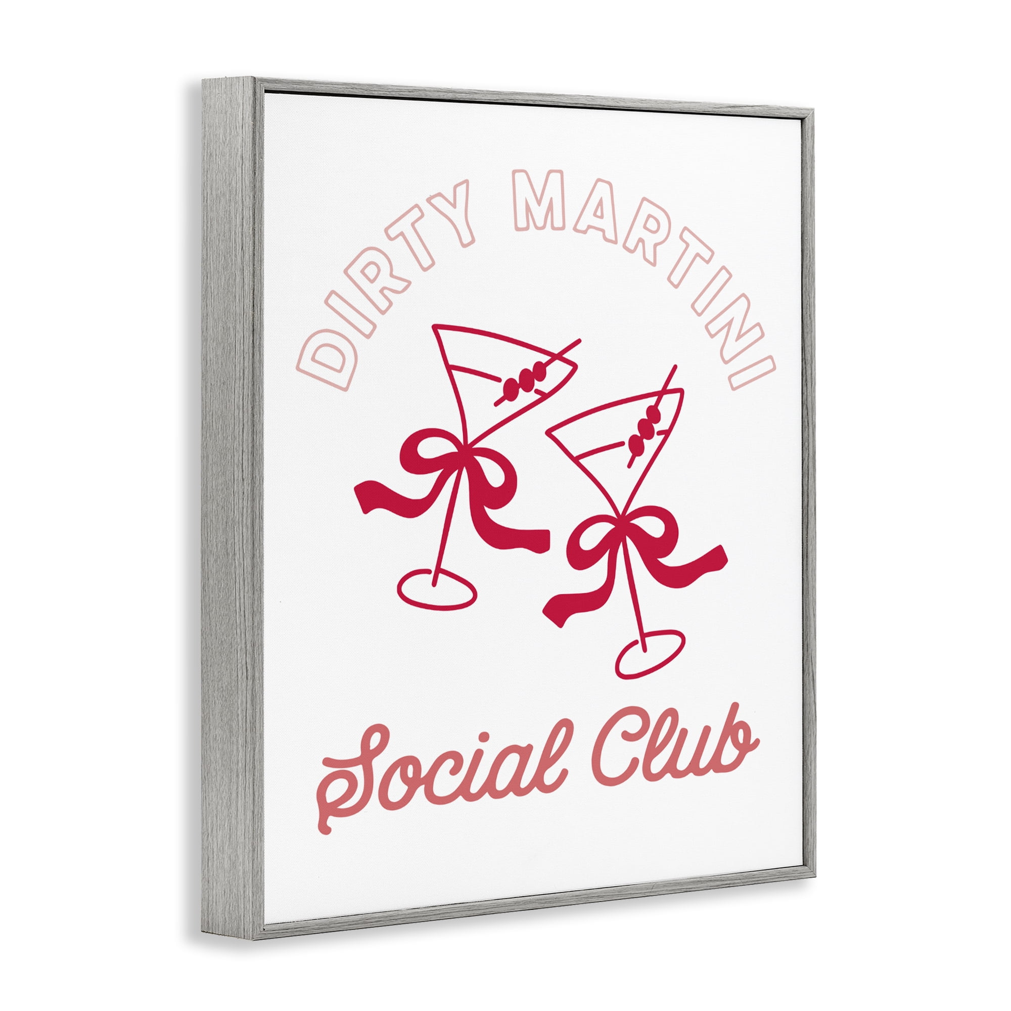 Stupell Industries Pink Martini Social Club Gray Framed Giclee Art, design by Lettered and Lined