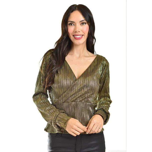Blusa efecto metalico Roman Fashion /Juvenil, 1883 (Dorado) dorado M