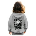 thumbnail image 7 of SUXIAN Sweatshirts for Teen Girls Letter Print Hooded with Pocket for Casual Sports Wear Grey 9-10 Years, 7 of 7